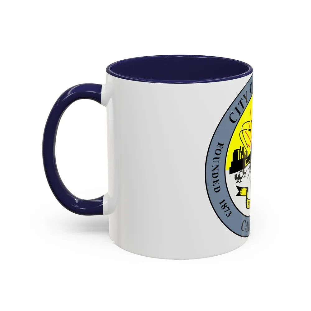 Seal of Downey California - Accent Coffee Mug-Go Mug Yourself