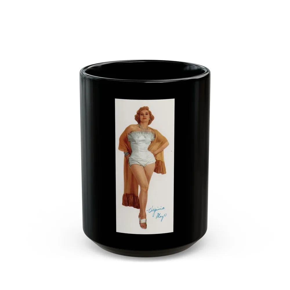 Virginia Mayo #225 - Modern Screen Pin-Ups Magazine Issue #01 (Vintage Female Icon) Black Coffee Mug-15oz-Go Mug Yourself