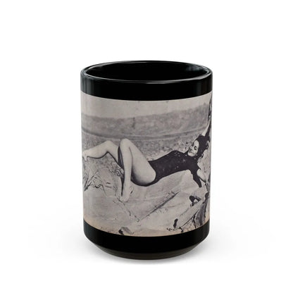 Julie Newmar #120 (Vintage Female Icon) Black Coffee Mug-15oz-Go Mug Yourself