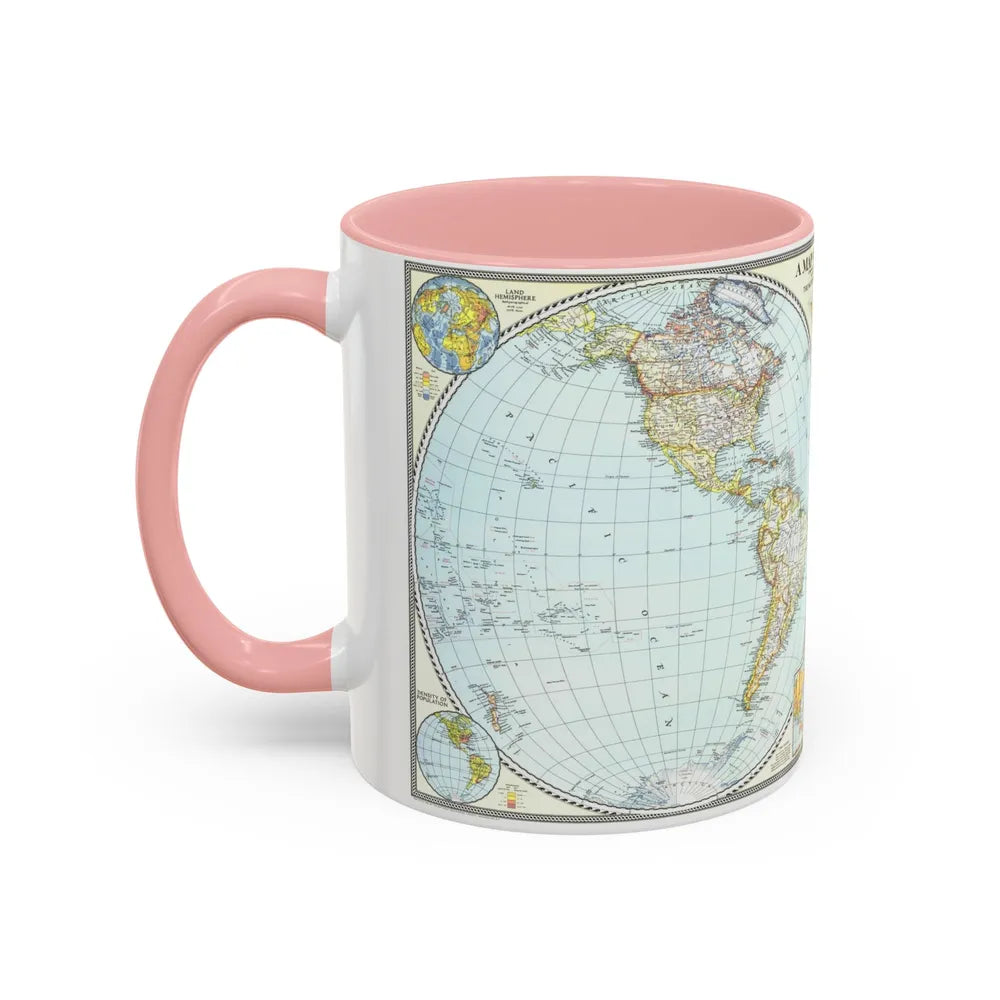 World Map (1941) (Map) Accent Coffee Mug-Go Mug Yourself