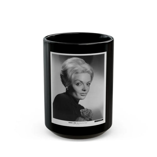 Barbara Steele #55 (Vintage Female Icon) Black Coffee Mug-15oz-Go Mug Yourself