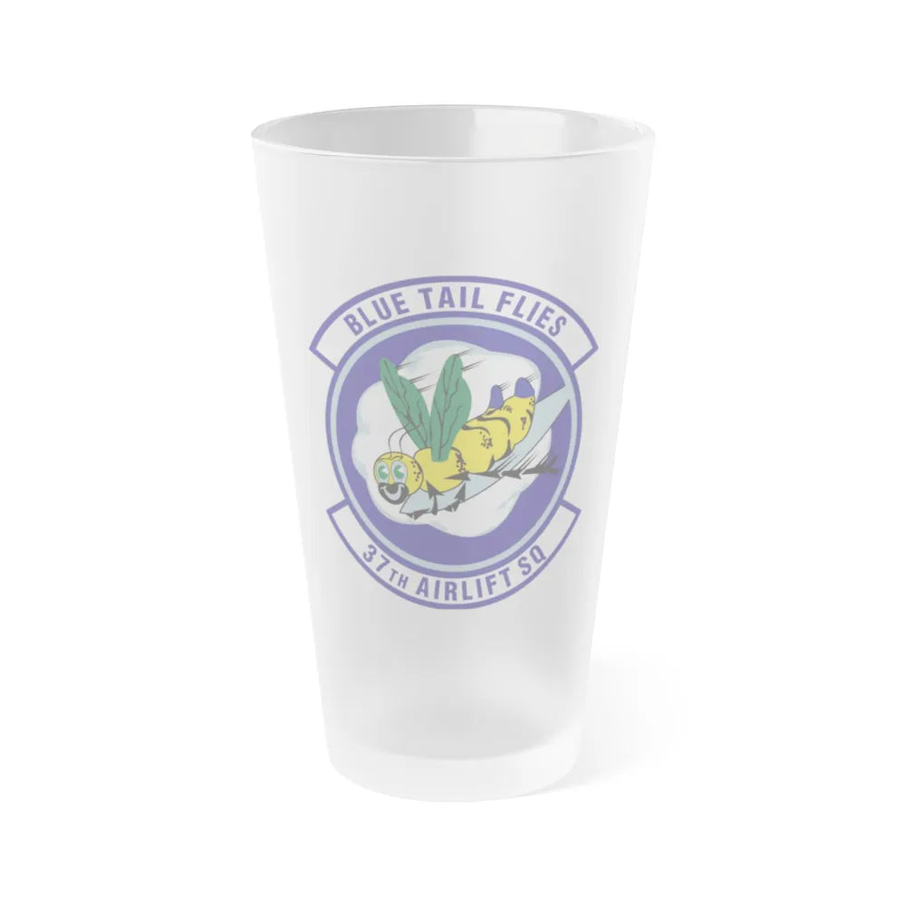 37th Airlift Squadron (U.S. Air Force) Frosted Pint Glass 16oz-Go Mug Yourself