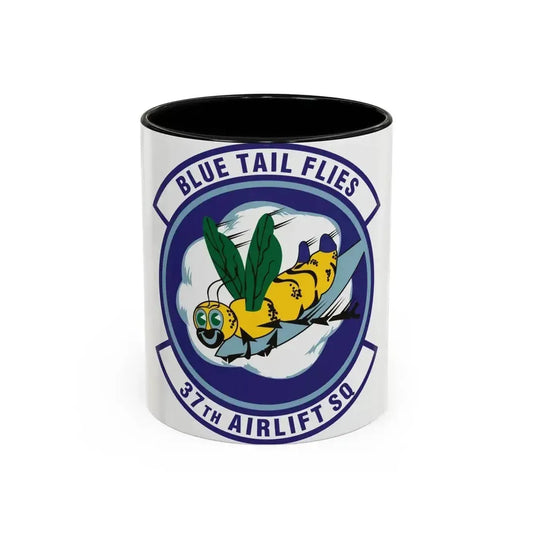 37th Airlift Squadron (U.S. Air Force) Accent Coffee Mug 11oz Black - Go Mug Yourself