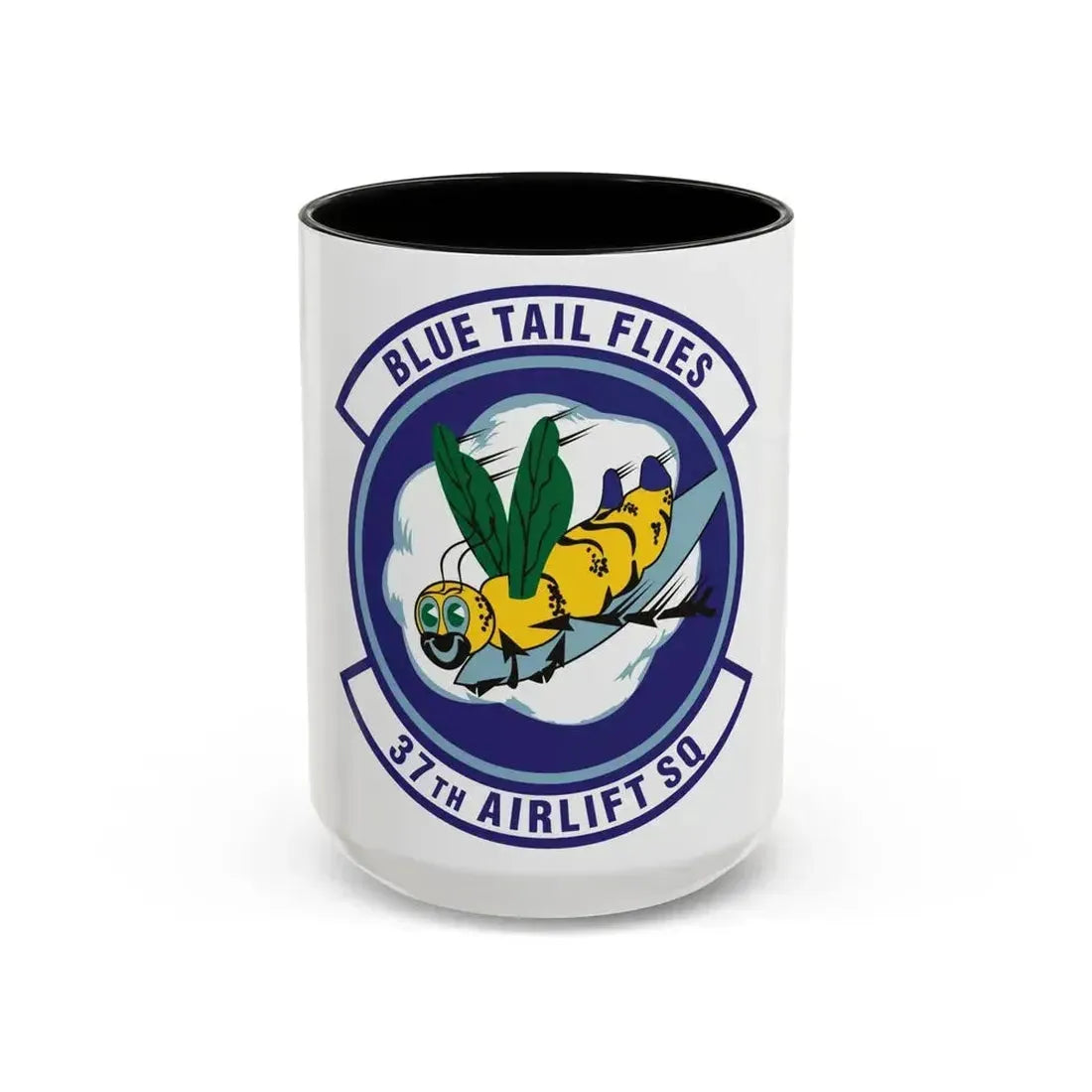 37th Airlift Squadron (U.S. Air Force) Accent Coffee Mug 15oz Black - Go Mug Yourself