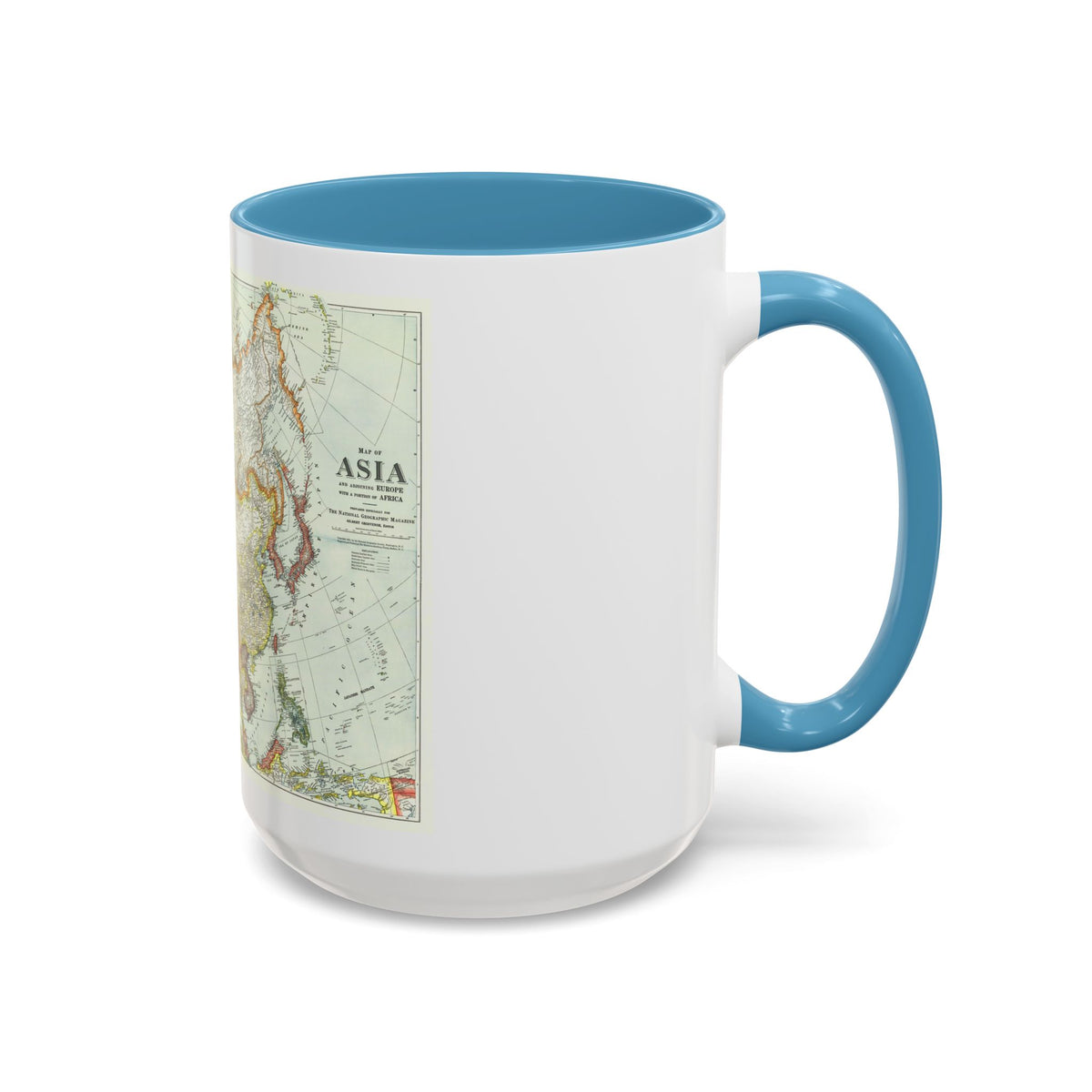 Asia and Adjoining Europe (1921) (Map) Accent Coffee Mug