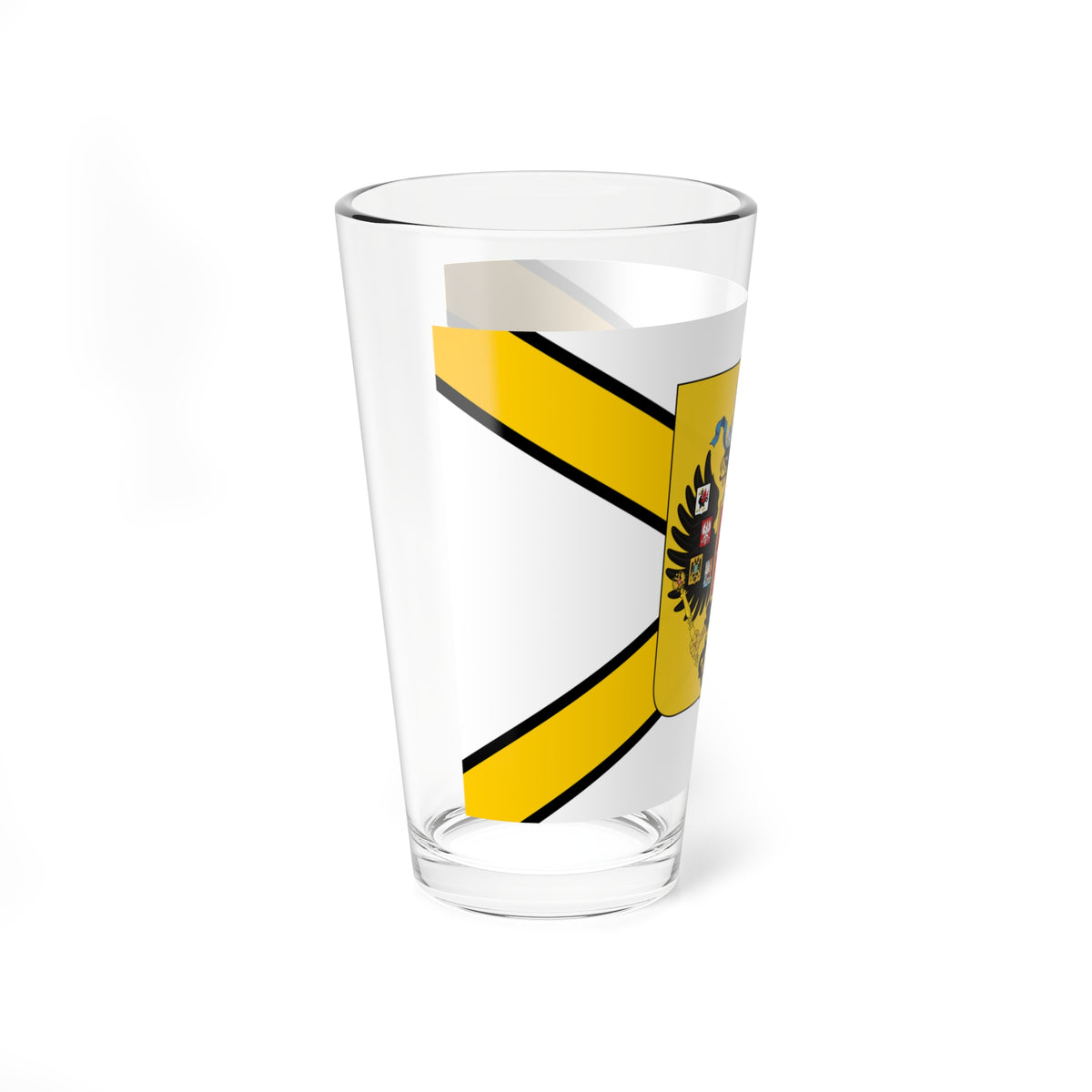 Honorary Naval Ensign of Russia black-yellow-white with coat of arms (Russia) Pint Glass 16oz
