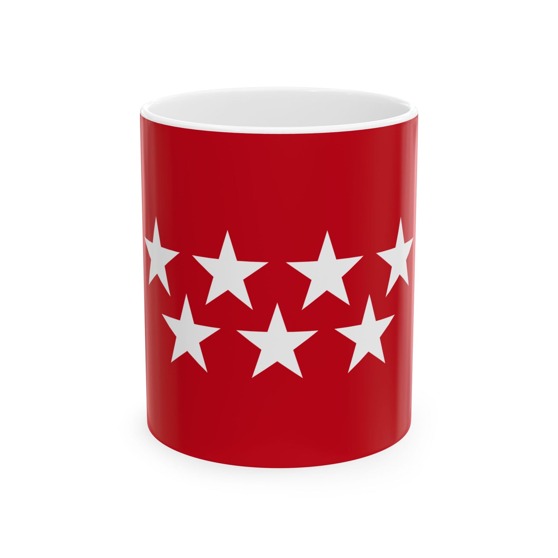 Flag of the Community of Madrid Spain - White Coffee Mug-11oz-Go Mug Yourself