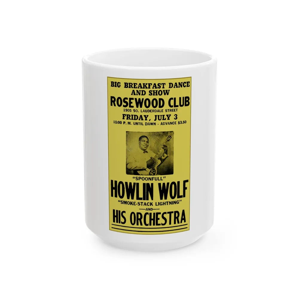 Howlin' Wolf - Poster (Music Poster) White Coffee Mug-15oz-Go Mug Yourself