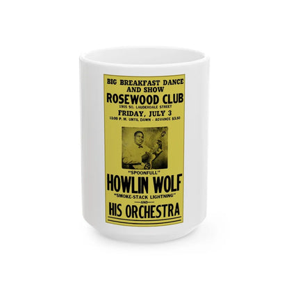 Howlin' Wolf - Poster (Music Poster) White Coffee Mug-15oz-Go Mug Yourself