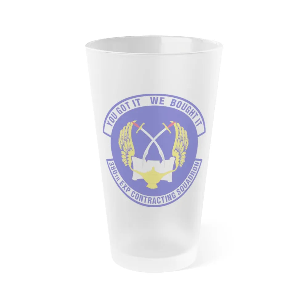 380th Expeditionary Contracting Squadron (U.S. Air Force) Frosted Pint Glass 16oz-16oz-Frosted-Go Mug Yourself