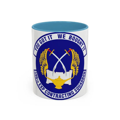 380th Expeditionary Contracting Squadron (U.S. Air Force) Accent Coffee Mug 11oz Light Blue - Go Mug Yourself