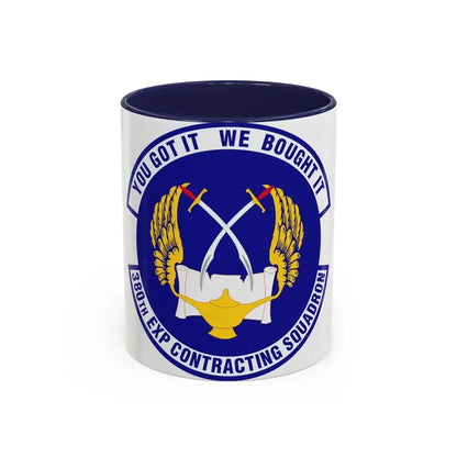 380th Expeditionary Contracting Squadron (U.S. Air Force) Accent Coffee Mug 11oz Navy - Go Mug Yourself