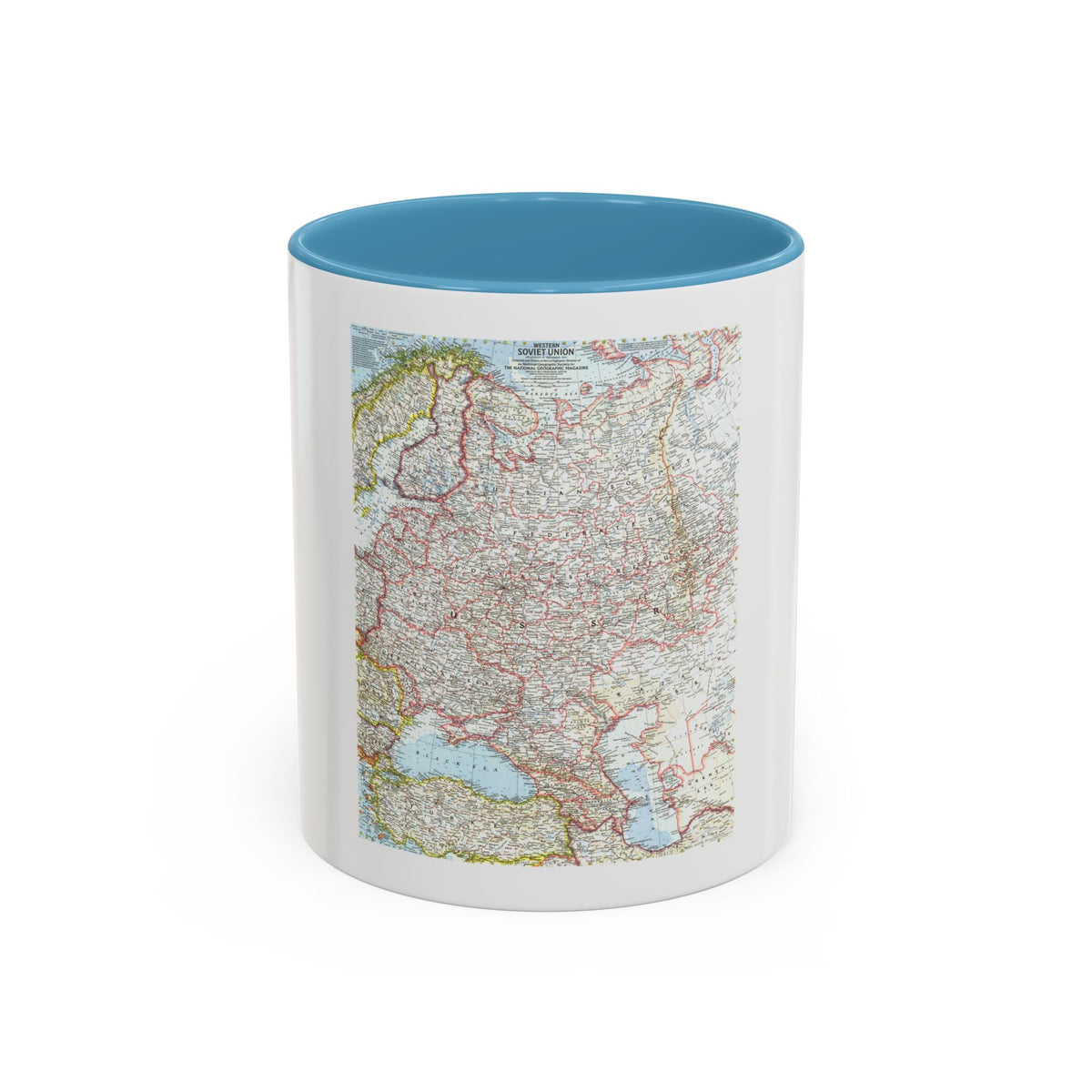 Russia - Western Soviet Union (1959) (Map) Accent Coffee Mug
