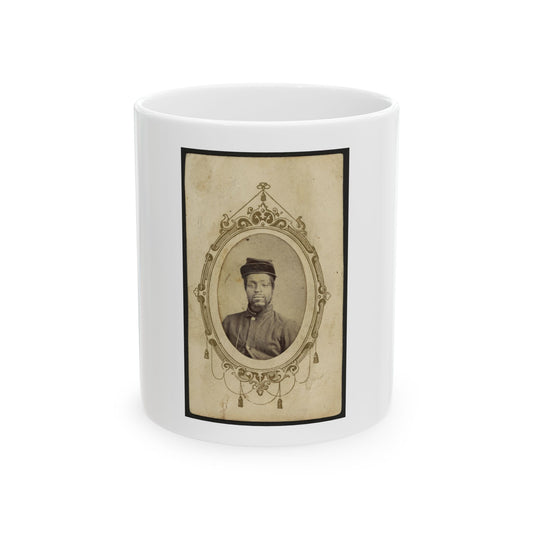 Kager Mays, African American Soldier, Half-Length Portrait, Facing Front (U.S. Civil War) White Coffee Mug