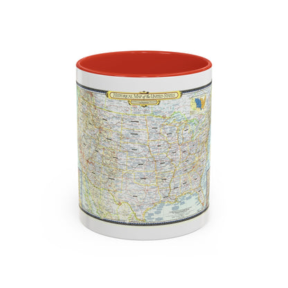 USA - An Historical Map (1953) (Map) Accent Coffee Mug