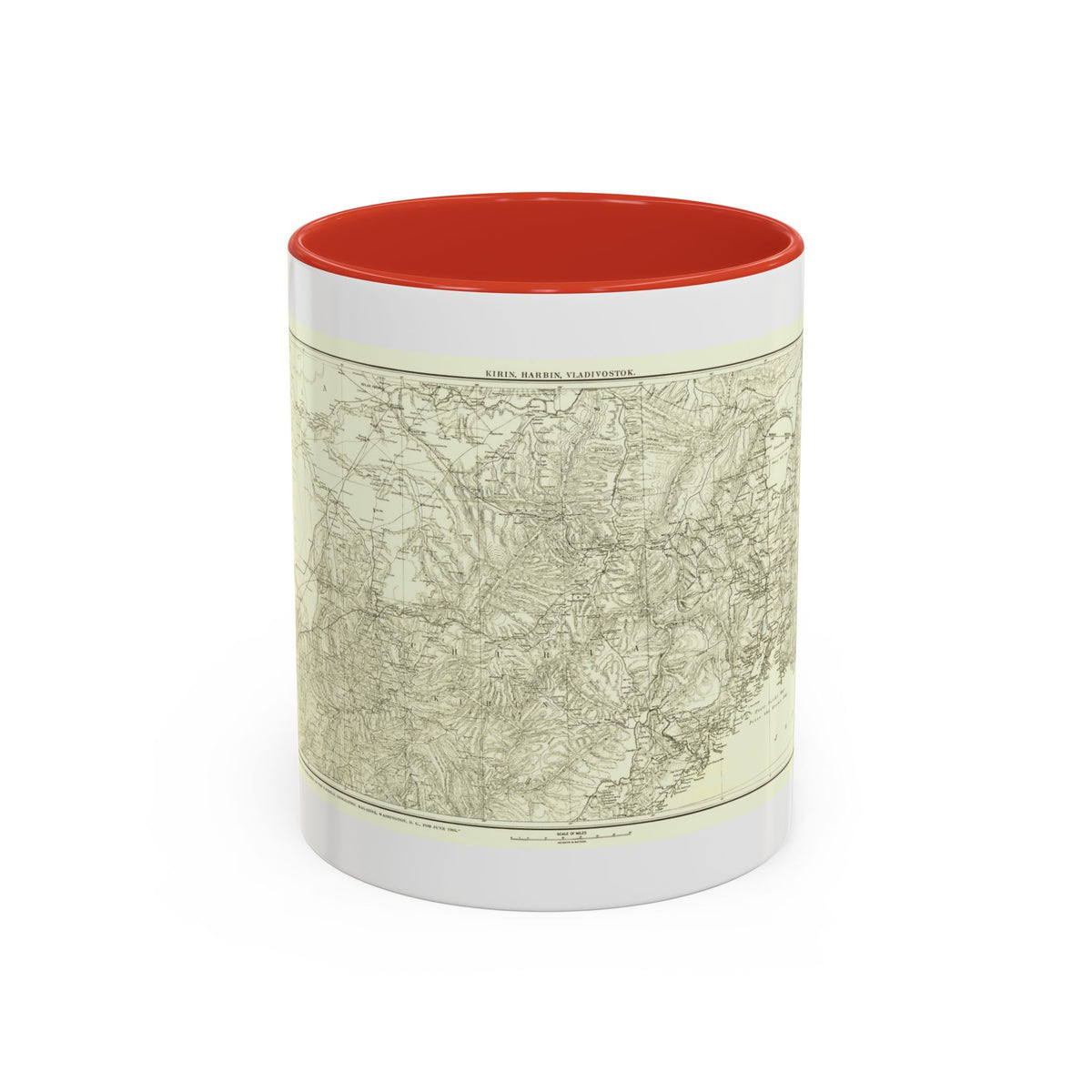 Asia - Kirin, Harbin, Vladivostok (1905) (Map) Accent Coffee Mug