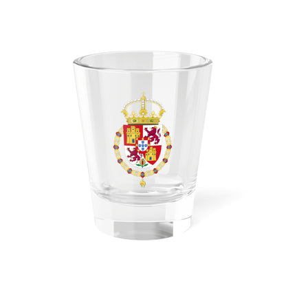Lesser Royal Coat of Arms of Spanish Monarch Portuguese Inescutcheon (Spain) (Coat of Arms) Shot Glass 1.5oz
