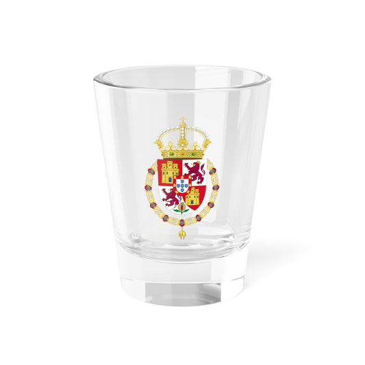 Lesser Royal Coat of Arms of Spanish Monarch Portuguese Inescutcheon (Spain) (Coat of Arms) Shot Glass 1.5oz
