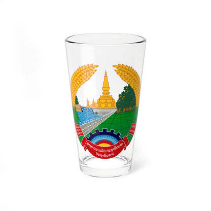 Emblem of Laos (Laos) (Coat of Arms) Pint Glass 16oz