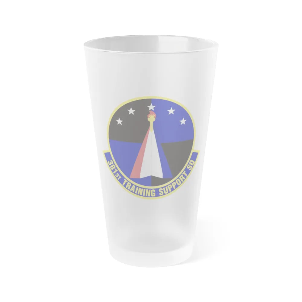 381st Training Support Squadron (U.S. Air Force) Frosted Pint Glass 16oz-16oz-Frosted-Go Mug Yourself