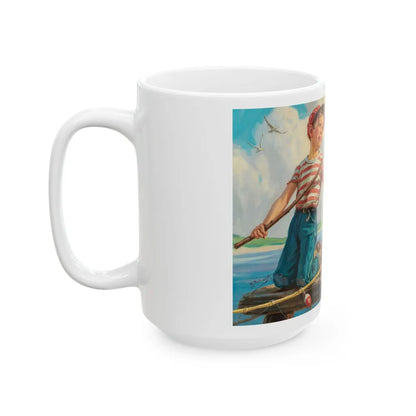 Dog in Net - White Coffee Mug-Go Mug Yourself