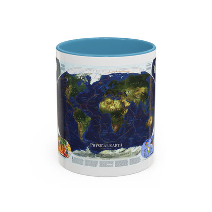 World Map - Physical Earth 1 (1998) (Map) Accent Coffee Mug