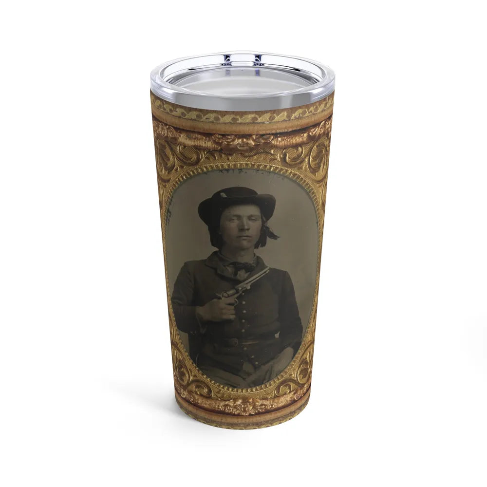 Unidentified Soldier In Confederate Uniform With Revolver(2) (U.S. Civil War) Tumbler 20oz-20oz-Go Mug Yourself