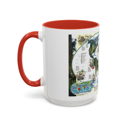 World Map - Diversity of Life (1999) (Map) Accent Coffee Mug