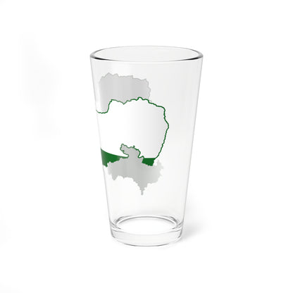 Flag map of Saxony (Germany) Pint Glass 16oz