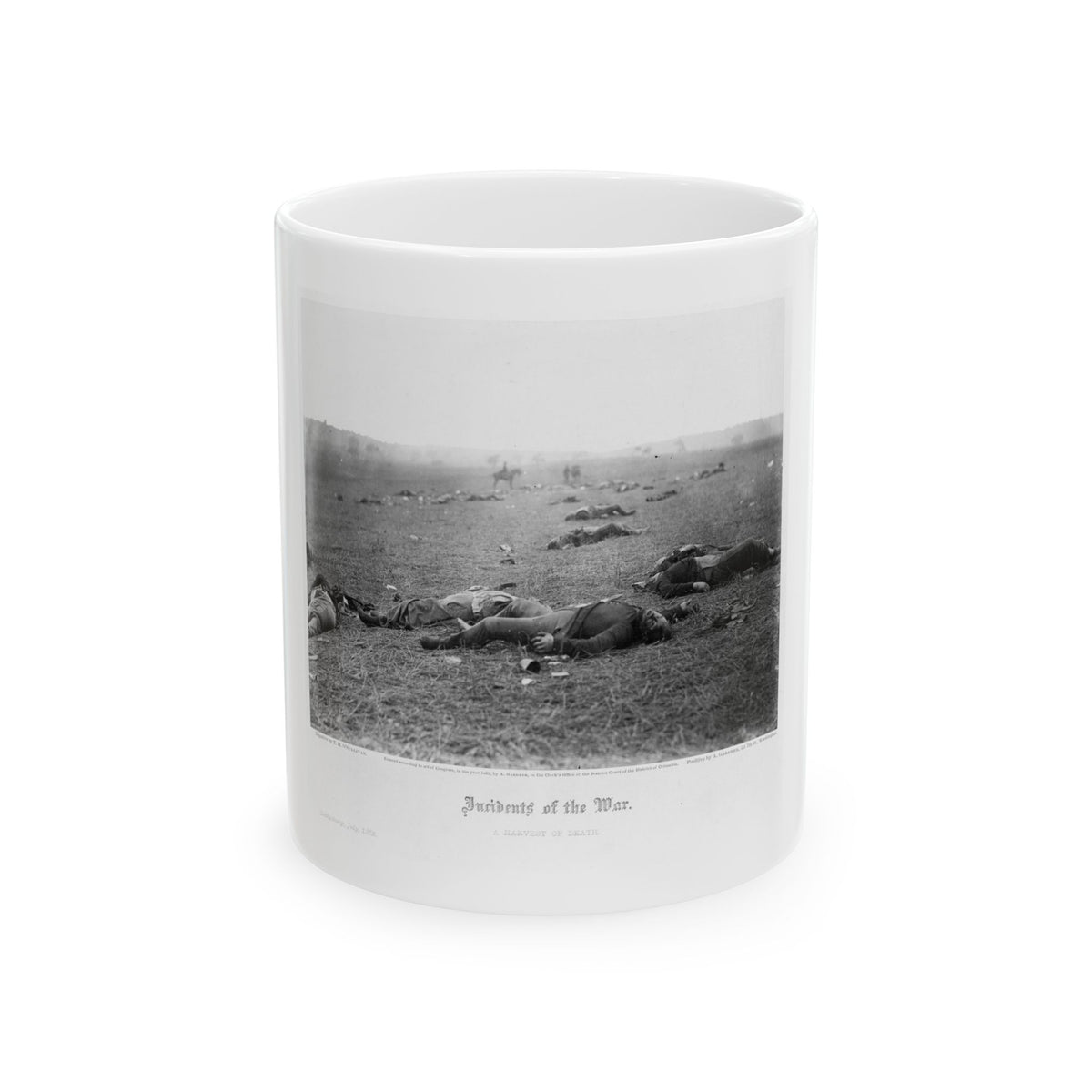 Incidents Of The War. A Harvest Of Death, Gettysburg, July, 1863 (U.S. Civil War) White Coffee Mug