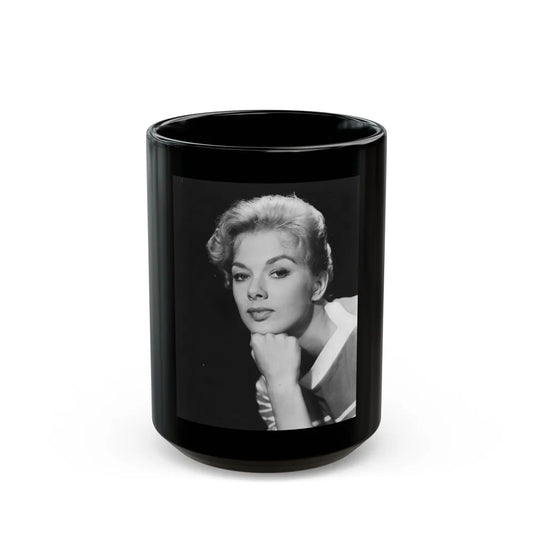 Leslie Parrish #235 (Vintage Female Icon) Black Coffee Mug-15oz-Go Mug Yourself