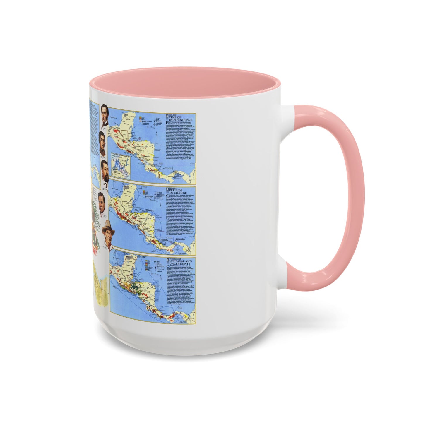 Central America Past and Present (1986) (Map) Accent Coffee Mug