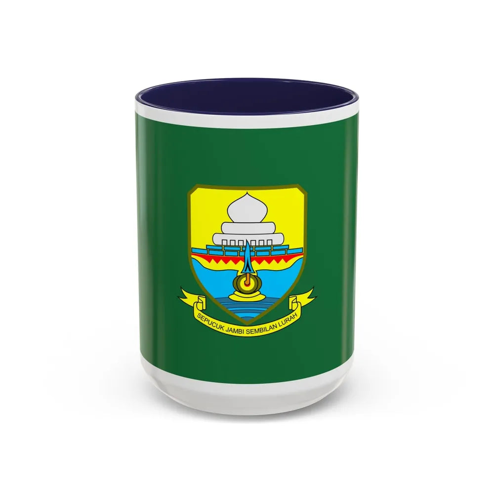 Flag of Jambi Indonesia - Accent Coffee Mug-15oz-Navy-Go Mug Yourself