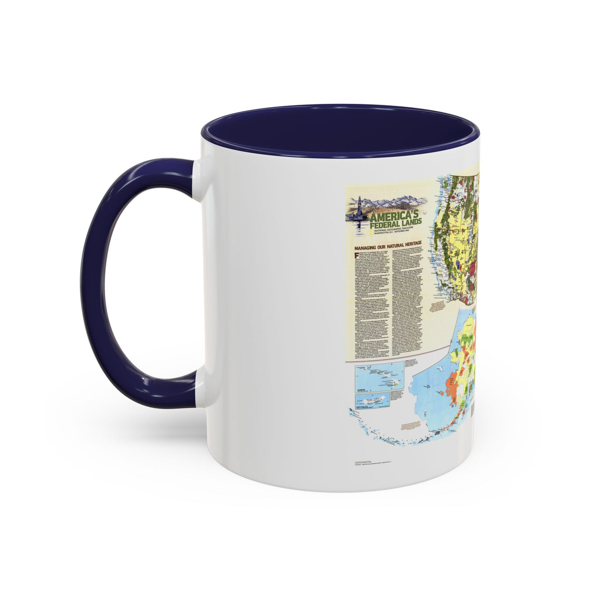 USA - America's Federal Lands (1982) (Map) Accent Coffee Mug