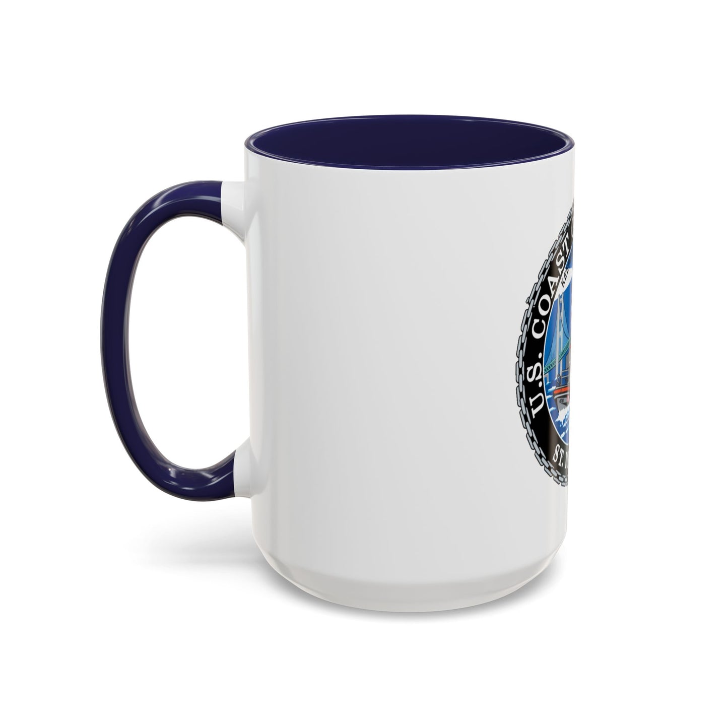 USCG Station St Ignace MI (U.S. Coast Guard) Accent Coffee Mug