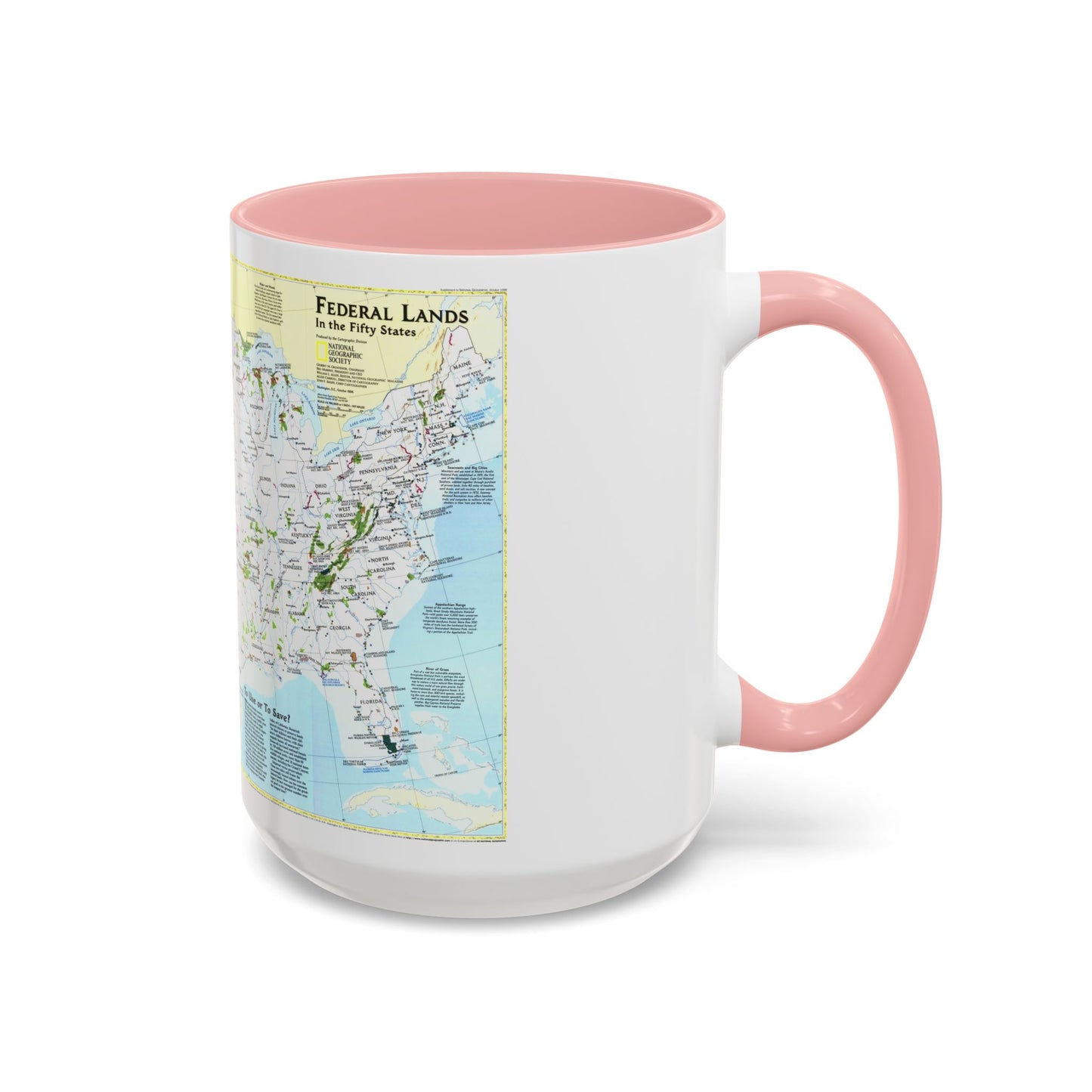 USA - Terres fédérales dans les cinquante États (1996) (Carte) Tasse à café décorative