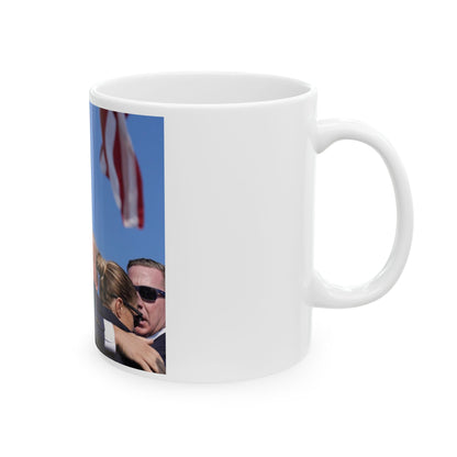 Donald Trump Shot Assasanation Attempt Bloody Ear USA v2 - White Coffee Mug