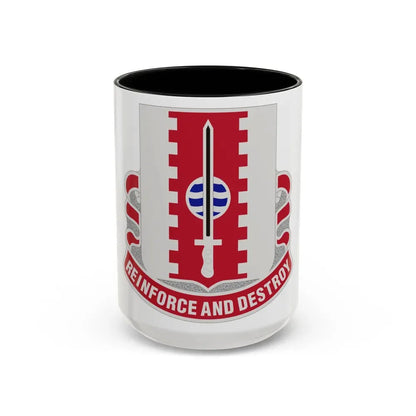 386 Engineer Battalion (U.S. Army) Accent Coffee Mug 15oz Black - Go Mug Yourself