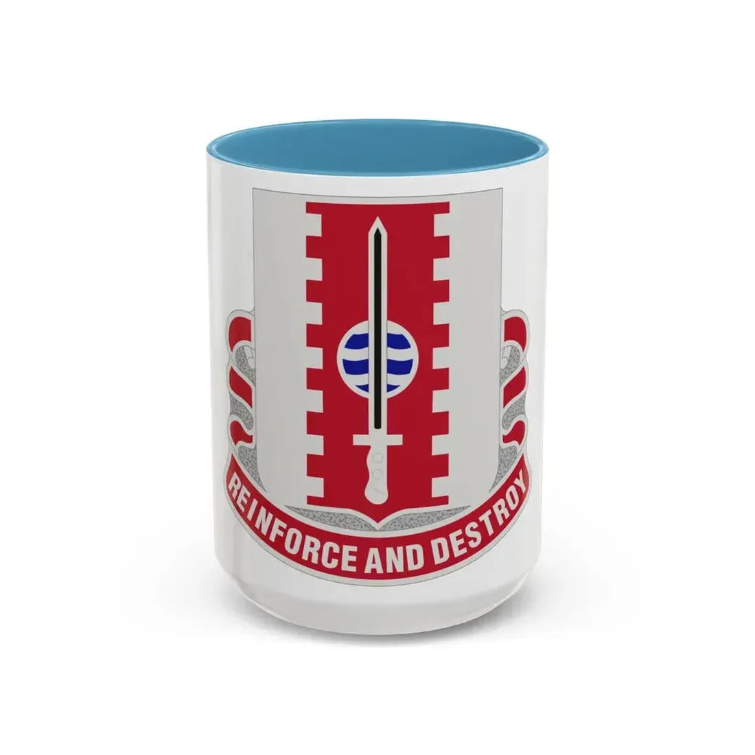 386 Engineer Battalion (U.S. Army) Accent Coffee Mug 15oz Light Blue - Go Mug Yourself