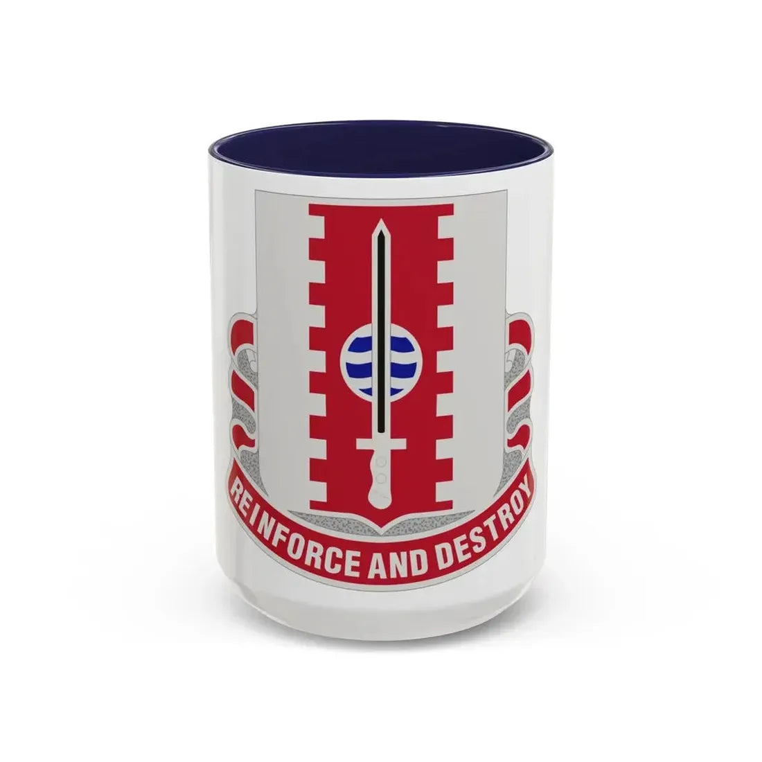 386 Engineer Battalion (U.S. Army) Accent Coffee Mug 15oz Navy - Go Mug Yourself