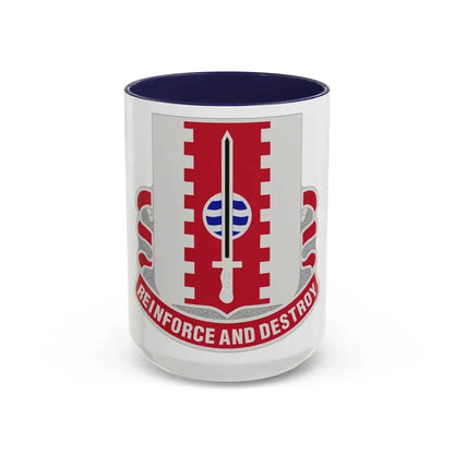 386 Engineer Battalion (U.S. Army) Accent Coffee Mug 15oz Navy - Go Mug Yourself