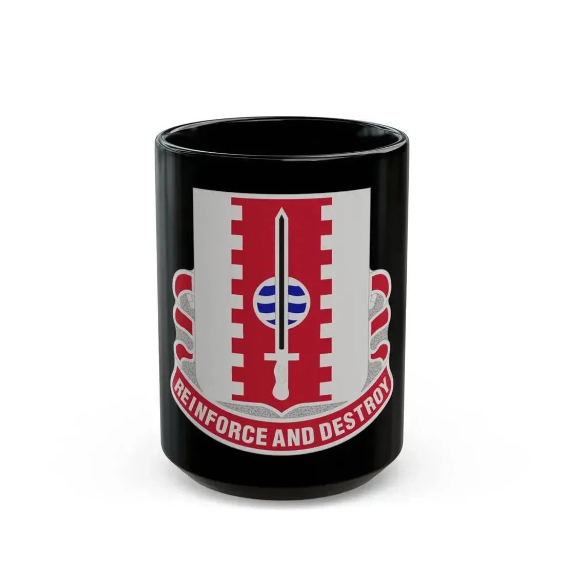 386 Engineer Battalion (U.S. Army) Black Coffee Mug 15oz - Go Mug Yourself