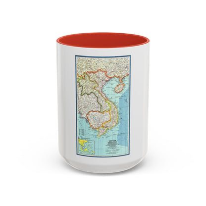 Asia - Viet Nam, Cambodia, Laos (1965) (Map) Accent Coffee Mug