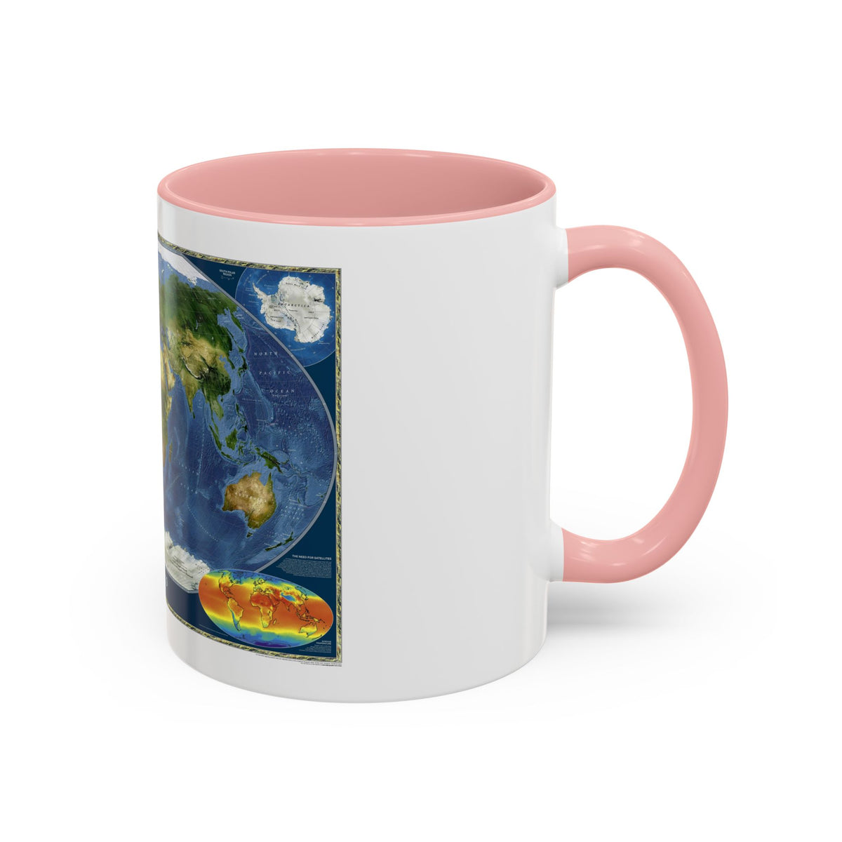 World Map - Satellite (2001) (Map) Accent Coffee Mug