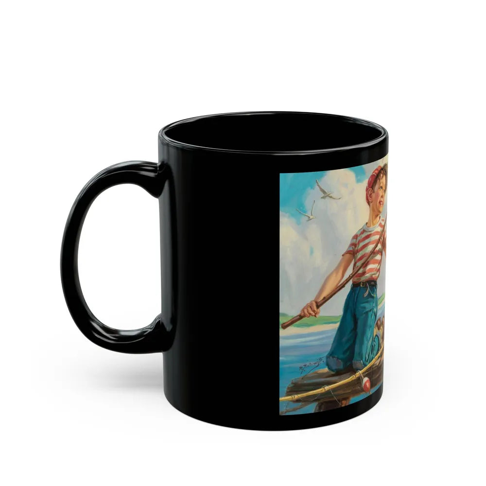 Dog in Net - Black Coffee Mug-Go Mug Yourself