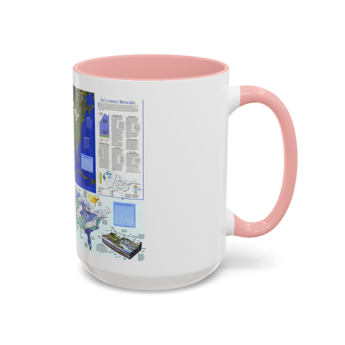 North America - Water- Precious Resource (1993) (Map) Accent Coffee Mug