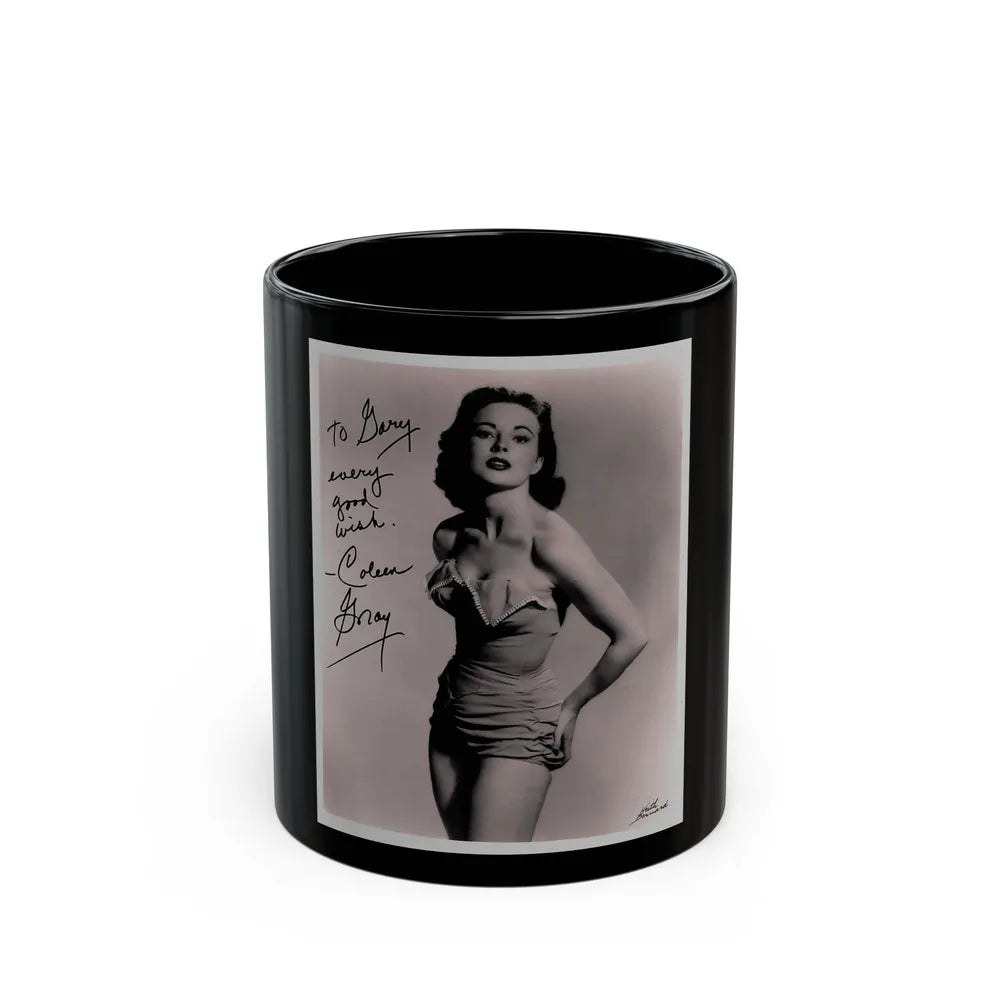 Coleen Gray #76 (Vintage Female Icon) Black Coffee Mug-11oz-Go Mug Yourself