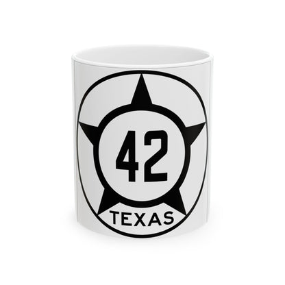 Old Texas 42 (Texas) (Road Sign) White Coffee Mug