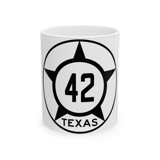 Old Texas 42 (Texas) (Road Sign) White Coffee Mug