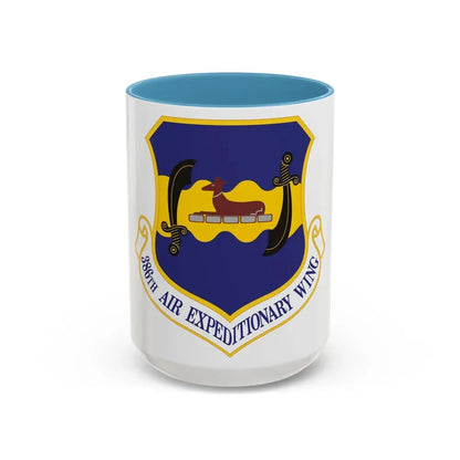386th Air Expeditionary Wing (U.S. Air Force) Accent Coffee Mug 15oz Light Blue - Go Mug Yourself